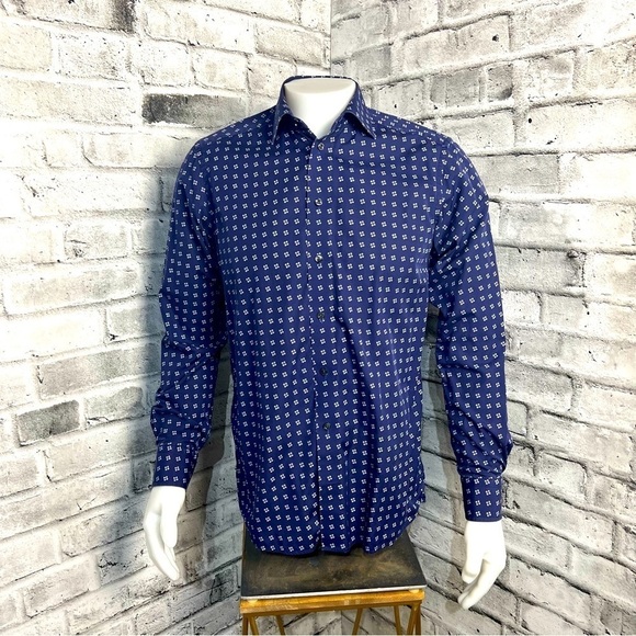Eton Other - ETON Contemporary Blue with Floral Print Dress Shirt